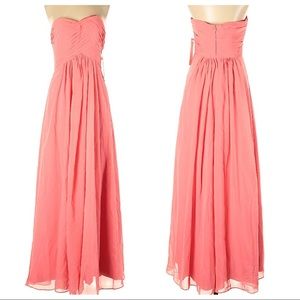 Strapless Chiffon Maxi Bridesmaid Dress